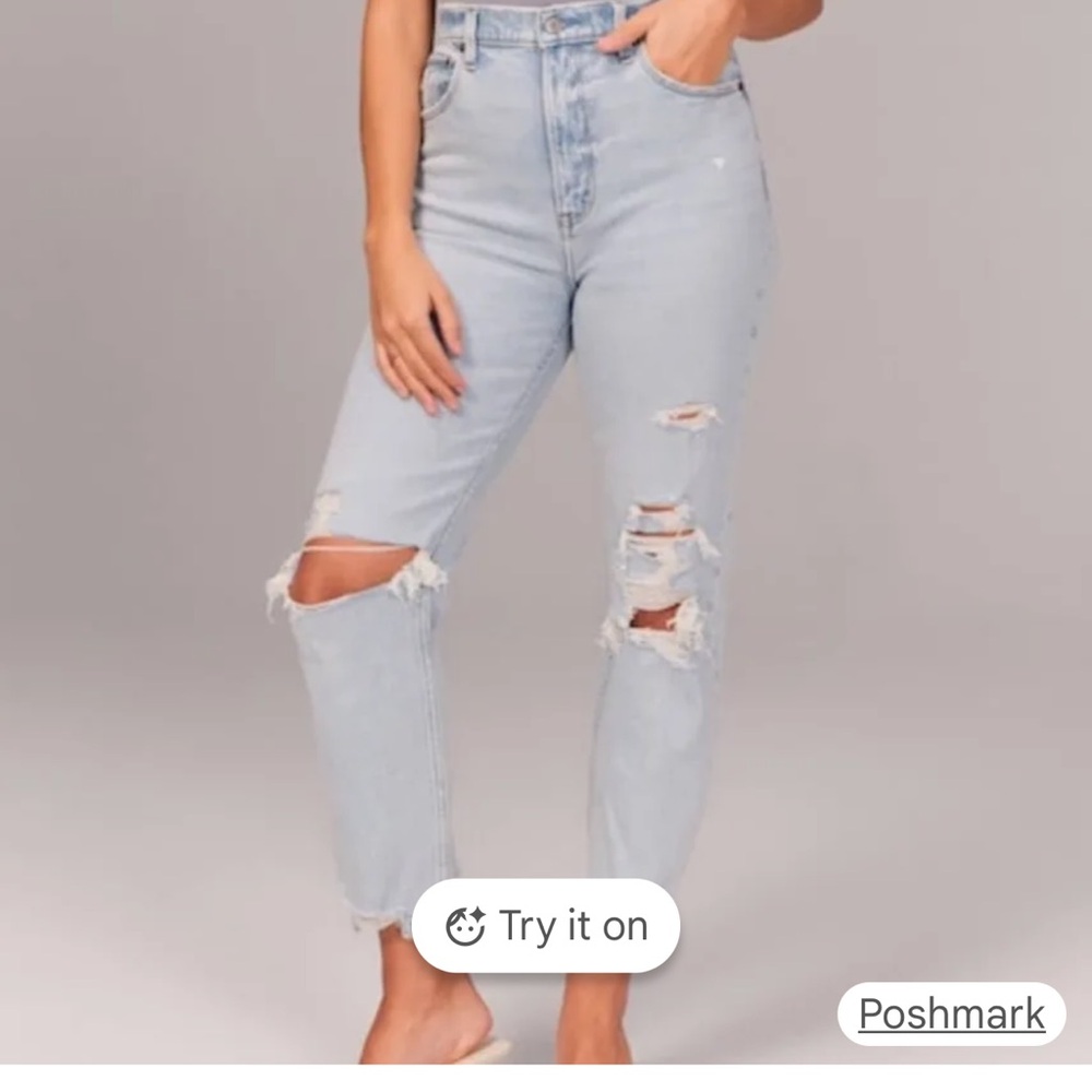 Abercrombie & Fitch Women's-The Ankle Straight Ultra High Rise Jeans